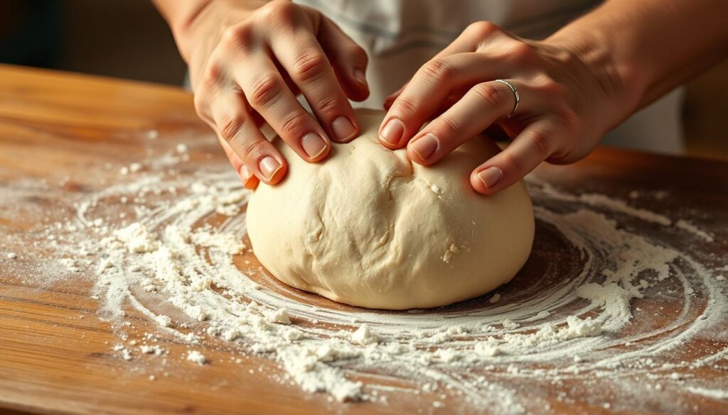 hand-kneaded dough